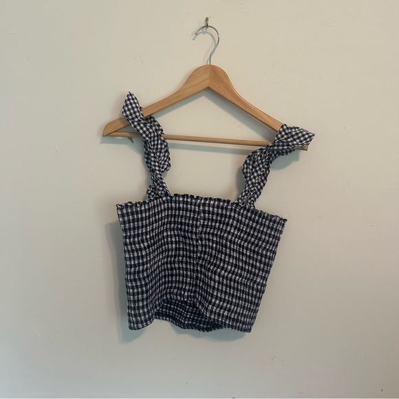Revolve Peixoto Mariel Plaid Smocked Top - Picture 4 of 7